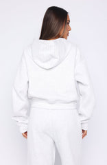 Verano Sixteen Fiorella Boxy Zip Front Hoodie Grey Marle
