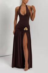 Saira Maxi Skirt - Plum Brown